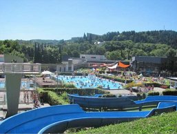 Sicht auf das Nettebad von der Wasserrutsche