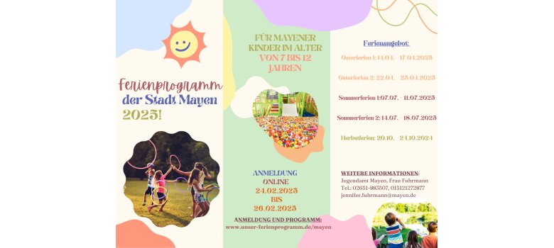 Übersicht zum Ferienprogramm Übersicht zum Ferienprogramm