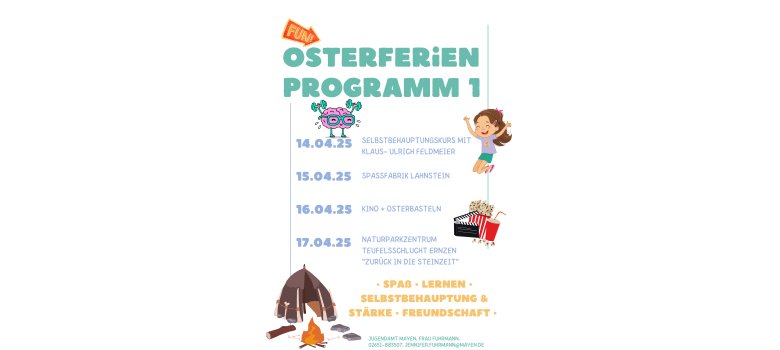 Übersicht zum Osterferienprogramm Übersicht zum Osterferienprogramm