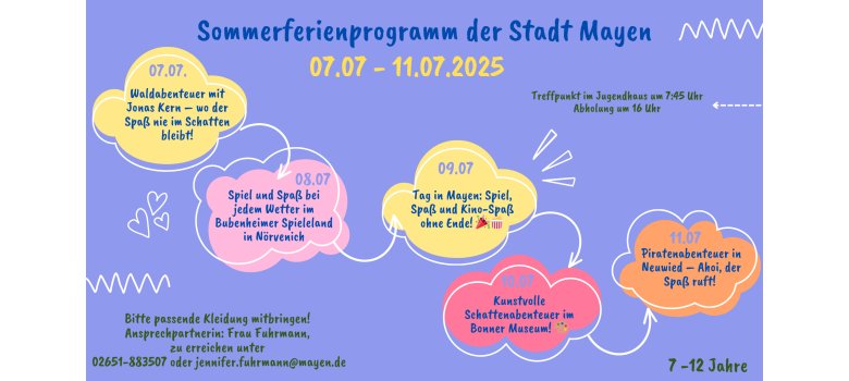 Sommerferienprogramm Übersicht Sommerferienprogramm Übersicht