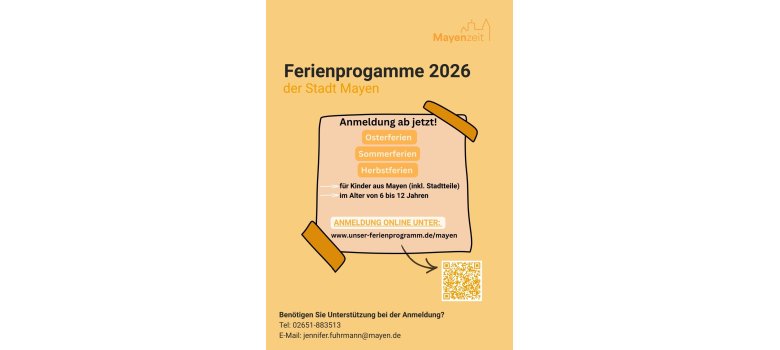 Plakat zu den Ferienprogrammen