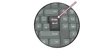 Nahaufnahme einer Computertastatur mit Fokus auf die Enter-Taste
