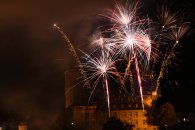 Feuerwerk an der Genovevaburg am letzten Tag des Lukasmarktes