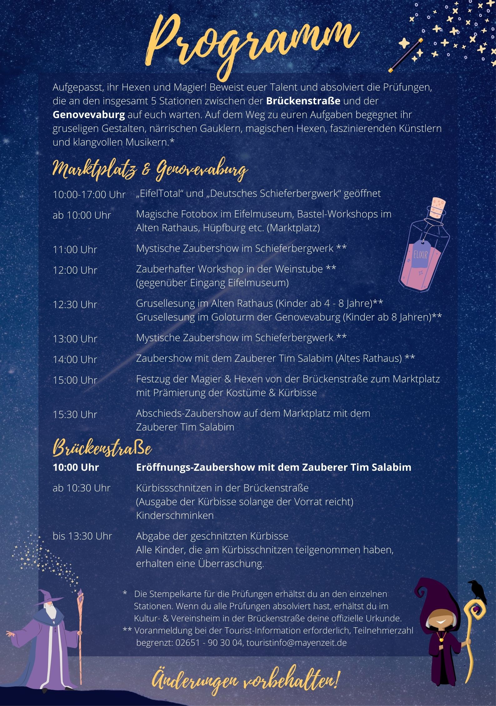 Programm Magier und Hexen Grafik