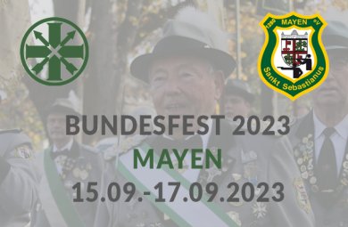 Bundesschützenfest 2023 2 Wappen der Schützen mit Informationen zum Fest
