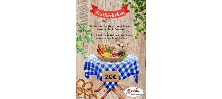 Plakat mit Infos zum Festkörbchen