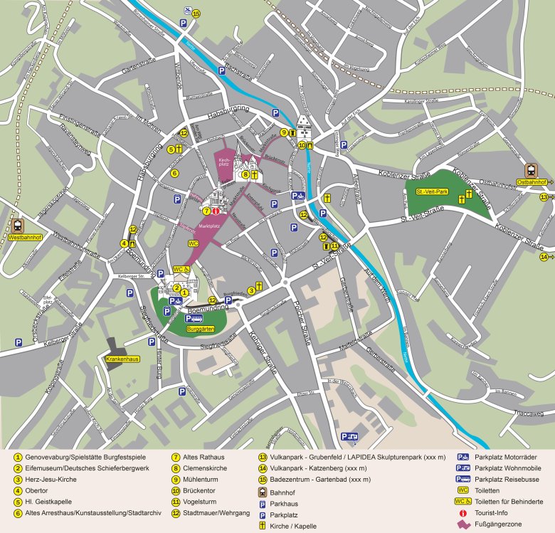 Stadtplan der Innenstadt Mayen 