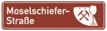 Logo Moselschiefer-Straße Das Logo der Moselschiefer-Straße in weißer Schrift auf braunem Grund
