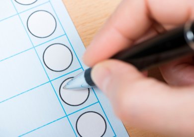 Stimmzettel für Wahlen