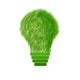 Grüne Glühbirne aus Gras Grafik einer Glühbirne aus Gras
