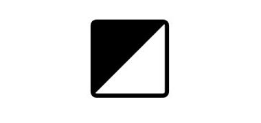 Viereck das aus einem schwarzen und einem weißen Dreieck besteht