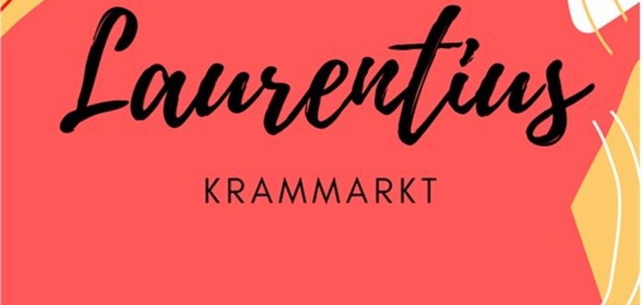 Plakat mit Schriftzug Laurentius Krammarkt