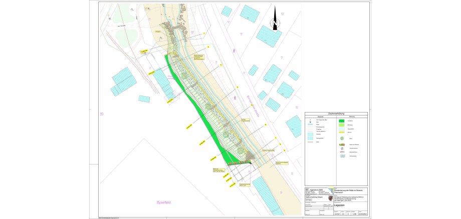 Die Entwurfsplanung der Maßnahme „Renaturierung der Nette im Bereich der Bürresheimer Straße“, kurz hinter der Ortseinfahrt.
