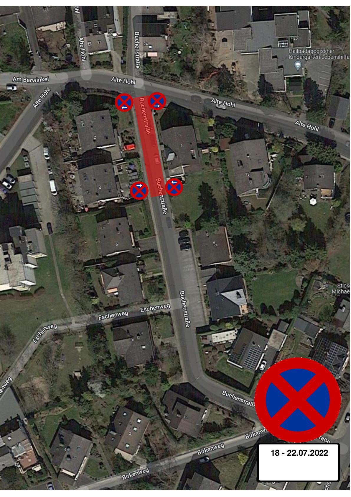 Sperrungen in der Buchenstraße