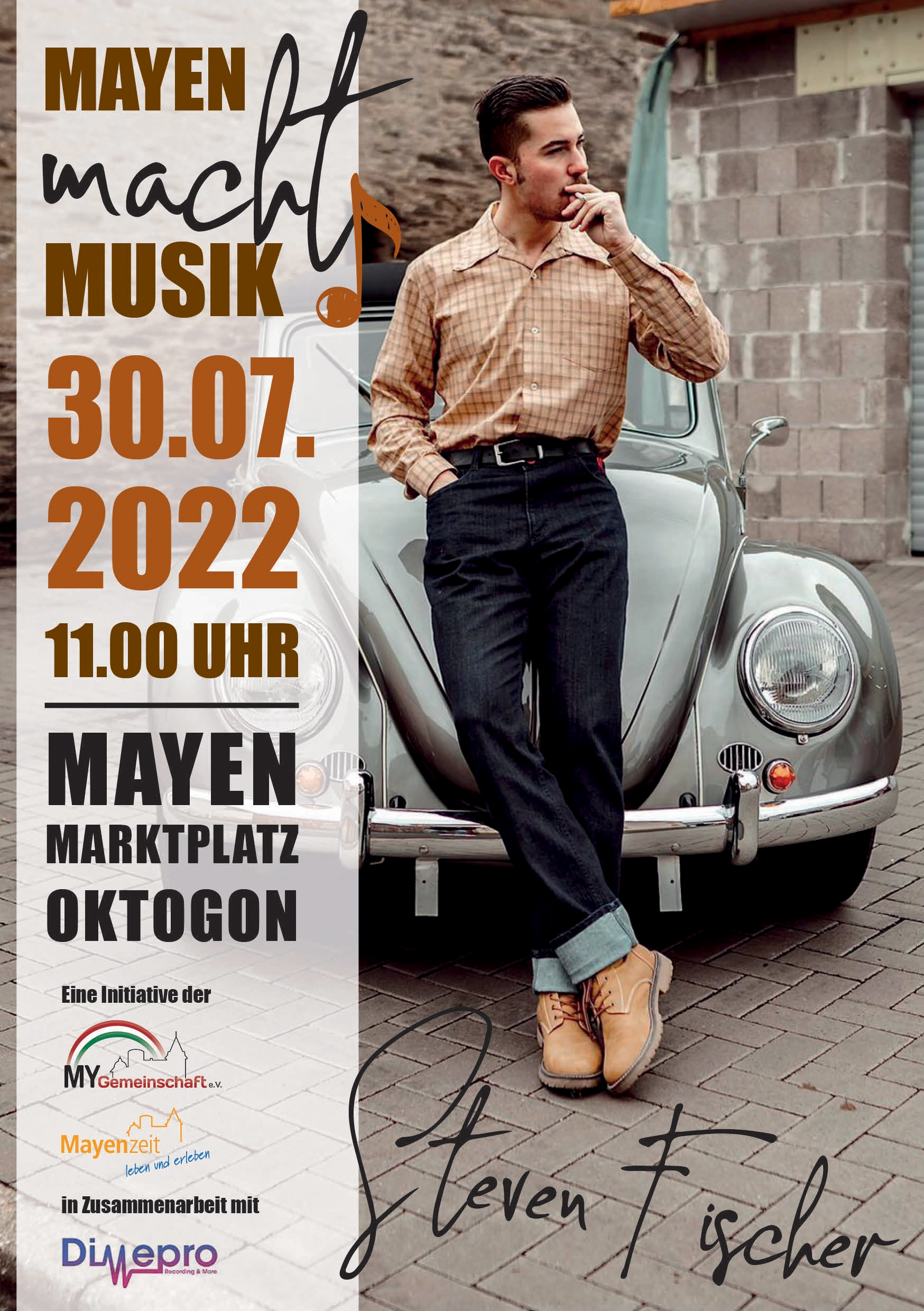 Werbeflyer zu "Mayen macht Musik" 2022