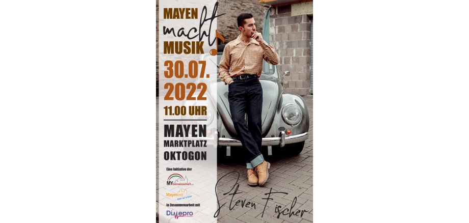 Werbeflyer zu "Mayen macht Musik" 2022