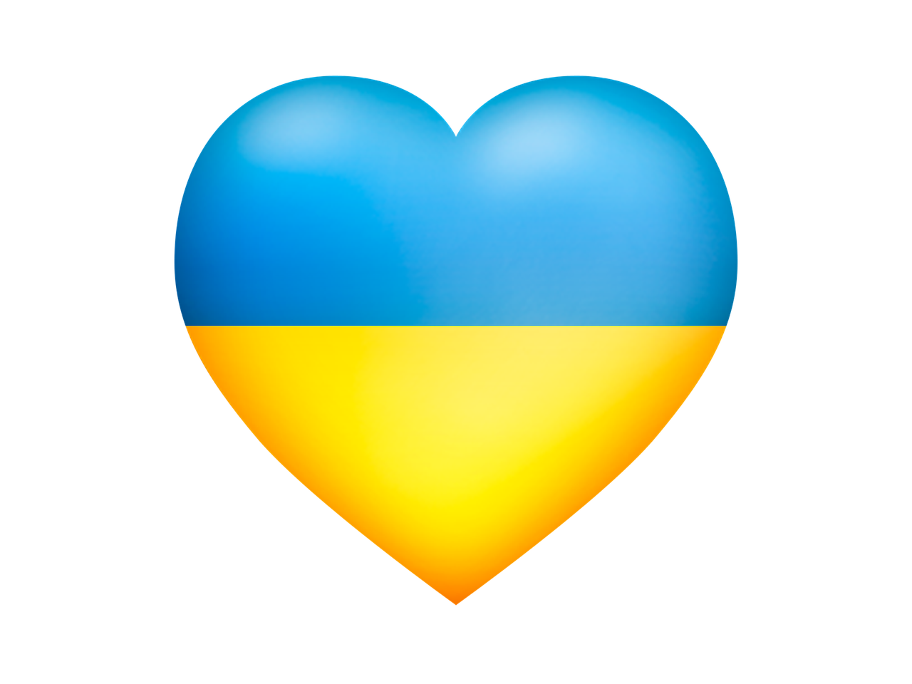 Herz in den Landesfarben blau & gelb der Urkraine