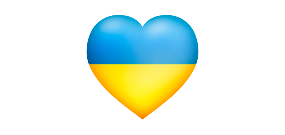 Herz in den Landesfarben blau & gelb der Urkraine