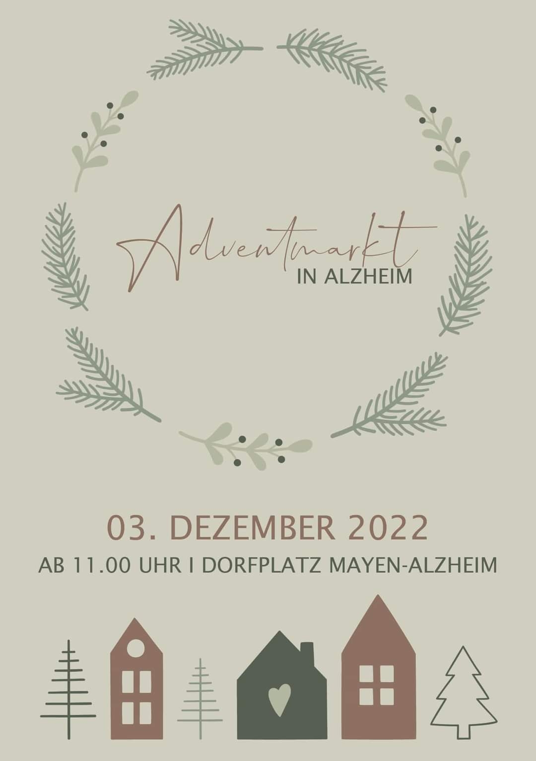 Plakat zum Adventmarkt in Mayen-Alzheim