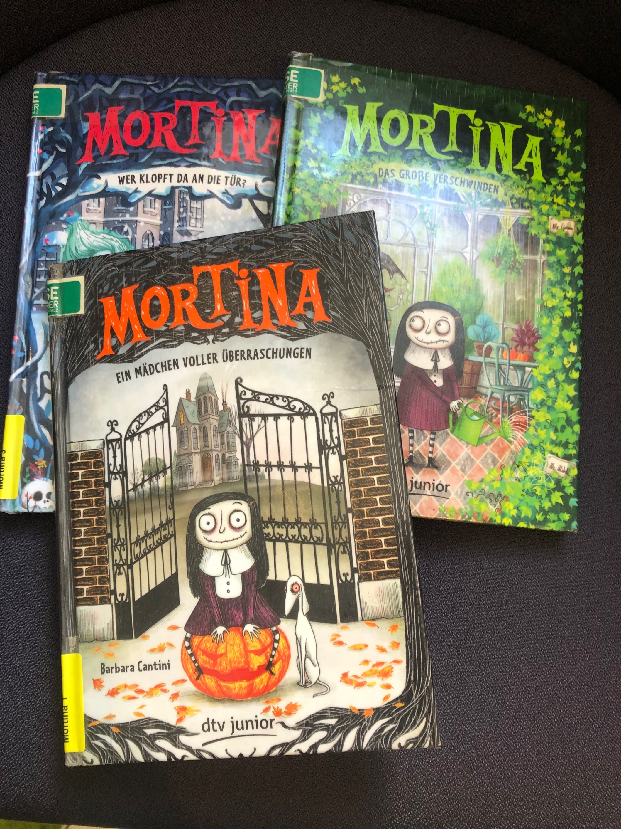 Drei Bände der Bücherreihe "Mortina"