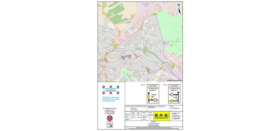 Lageplan der betroffenen Stellen