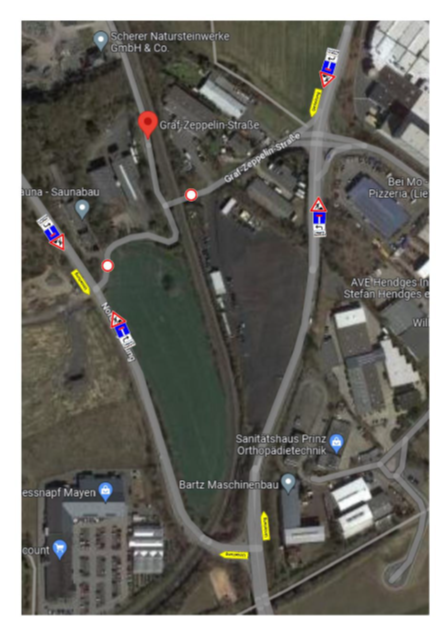 Ein Kartenplan stellt die ausgeschilderten Umleitungen dar.