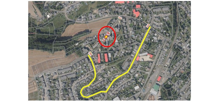 Lageplan Vollsperrung und Umleitungsstrecke