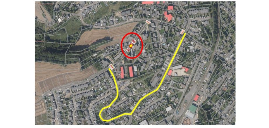 Lageplan Vollsperrung und Umleitungsstrecke