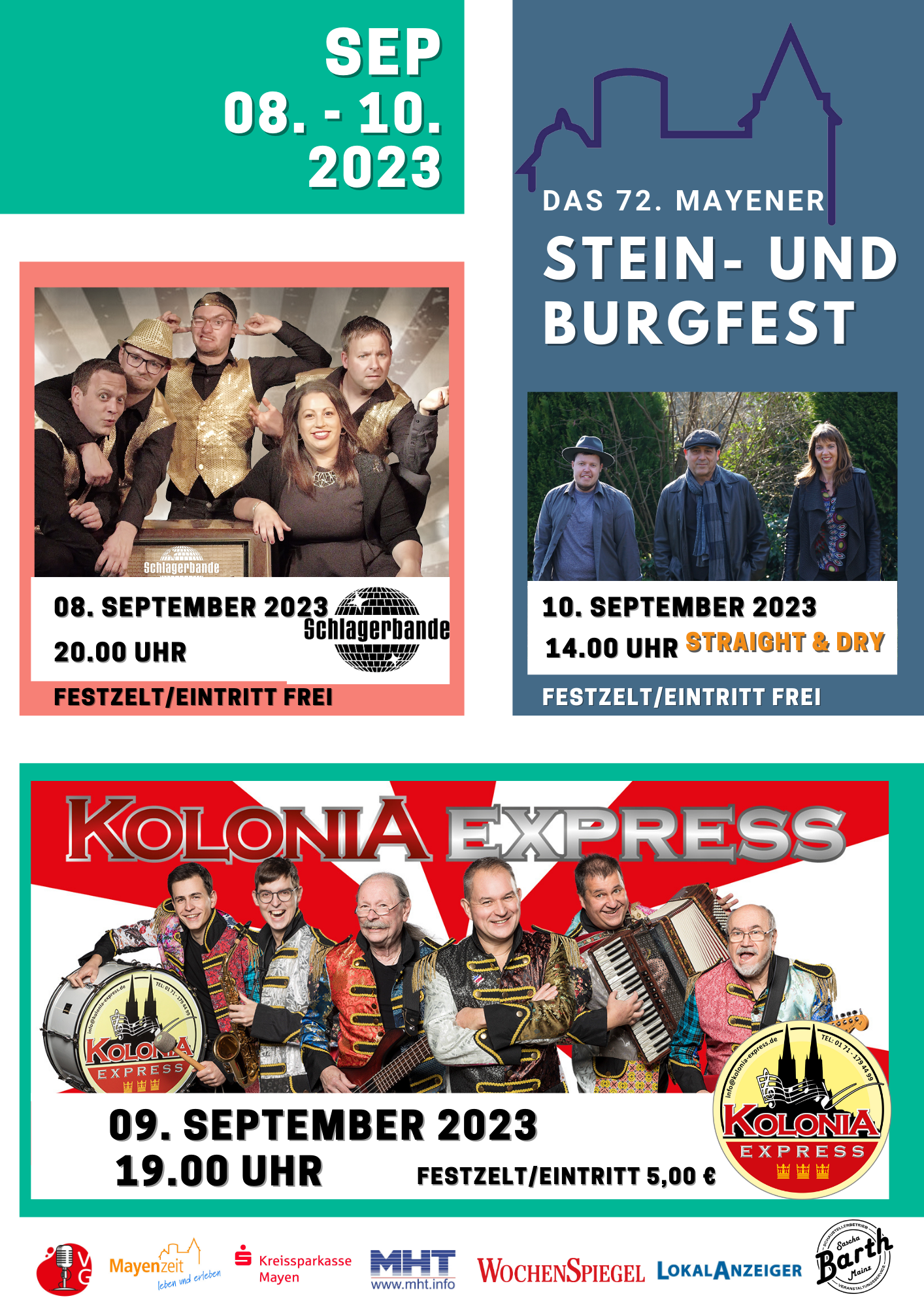 Plakat mit den verschiedenen Künstlern