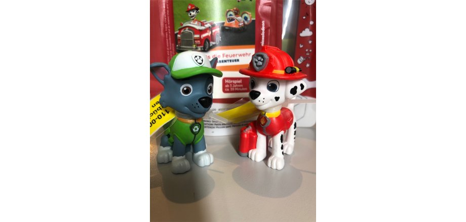 Zwei neue Tonies im Bestand der Stadtbücherei 2 Hundefiguren aus Paw Patrol als Tonies