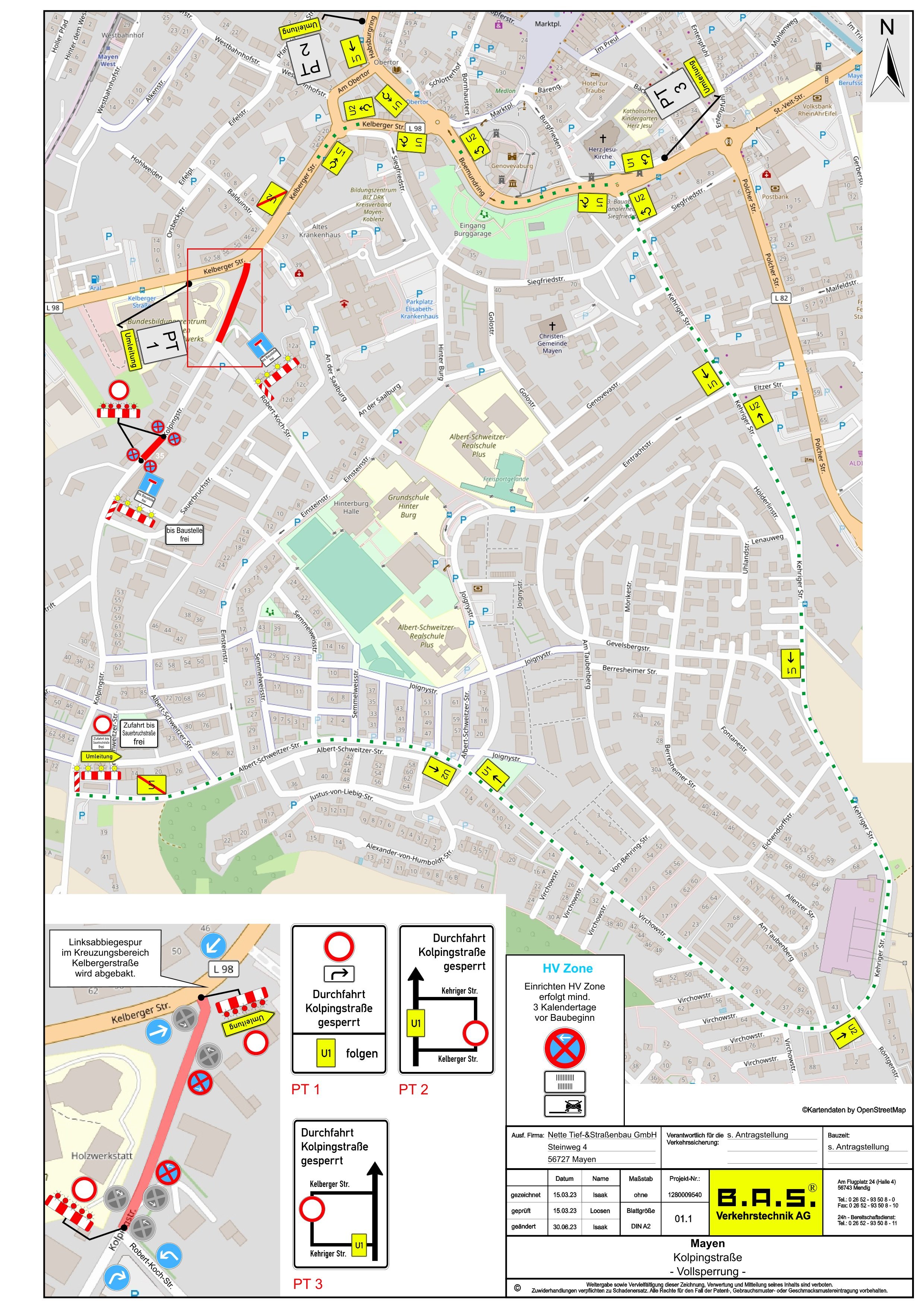 Lageplan zur Vollsperrung