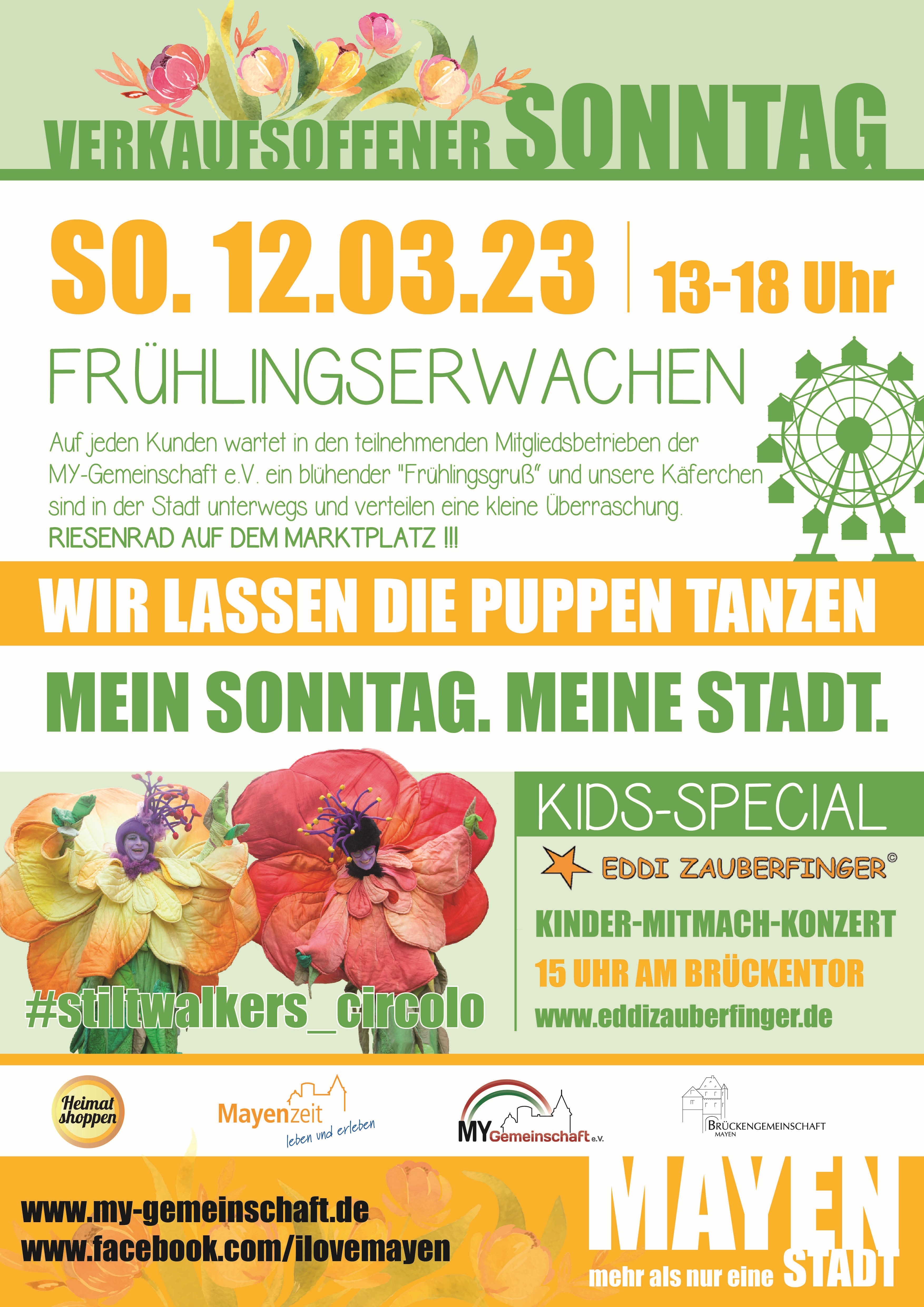 Plakat mit Informationen zum verkaufsoffenen Sonntag