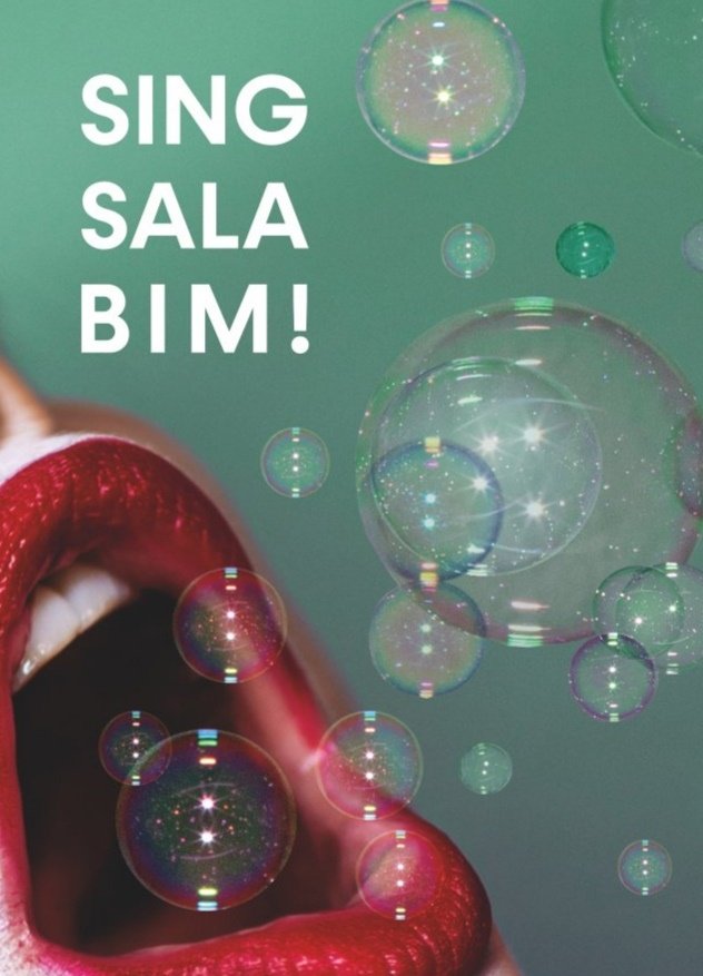 Aus dem Mund einer Frau kommen Seifenblasen