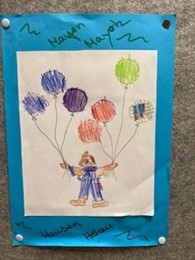 Ein selbst gemaltes Bild mit Luftballons