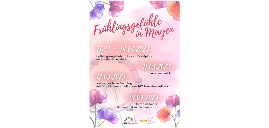 Flyer zum Frühlingsfest in Mayen 2023 