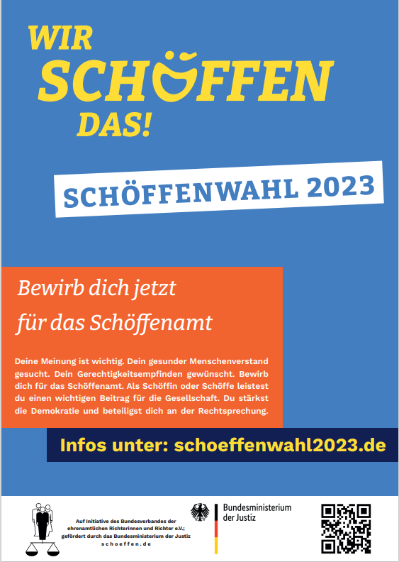 Flyer zur Schöffenwahl 2023