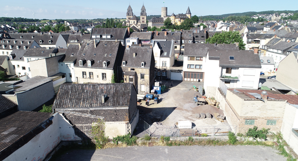 Luftaufnahme vom Parkplatz "Im Keutel"