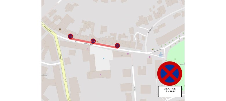 Lagepläne der verschiedenen Straßenabschnitte, in denen ein Halteverbot erforderlich ist - Koblenzer Straße Apotheke am Park