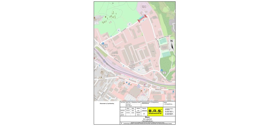 Lageplan der betroffenen Stellen