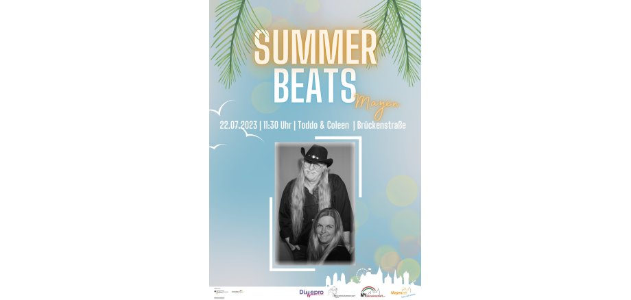 Werbeflyer zu den Summer Beats mit Toddo & Coleen