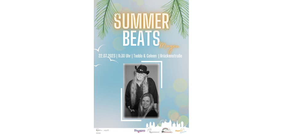 Toddo & Coleen am 22. Juli bei den Summer Beats Werbeflyer zu den Summer Beats mit Toddo & Coleen