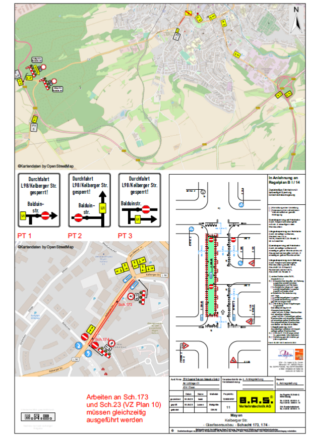 Lageplan der geänderten Verkehrsführung