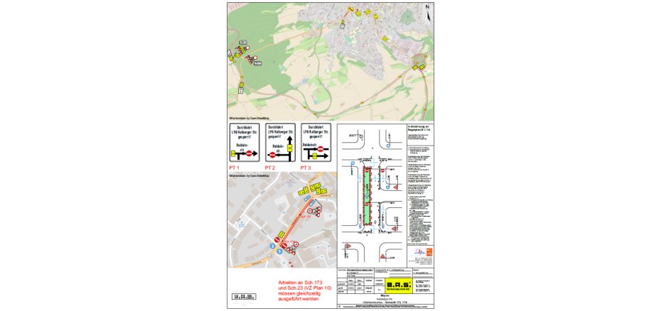 Lageplan der geänderten Verkehrsführung