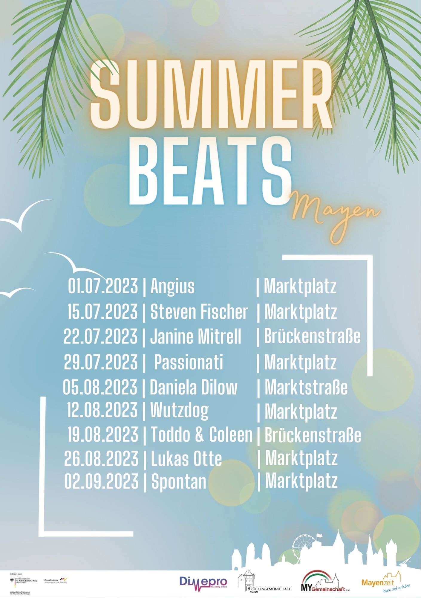 Flyer zu den Summer Beats