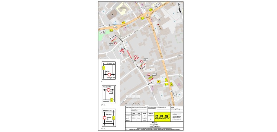 Lageplan der Vollsperrung