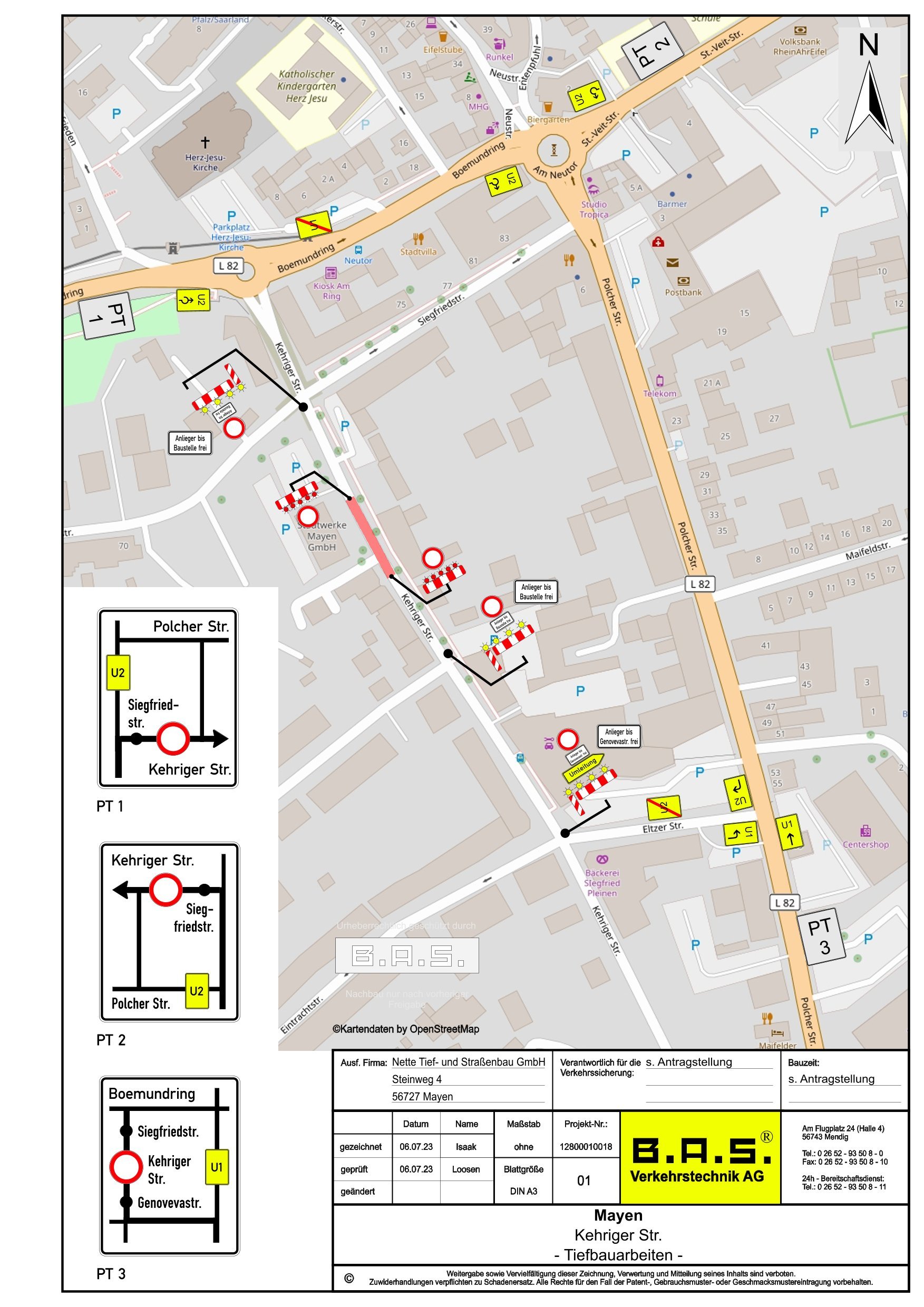 Lageplan der Vollsperrung