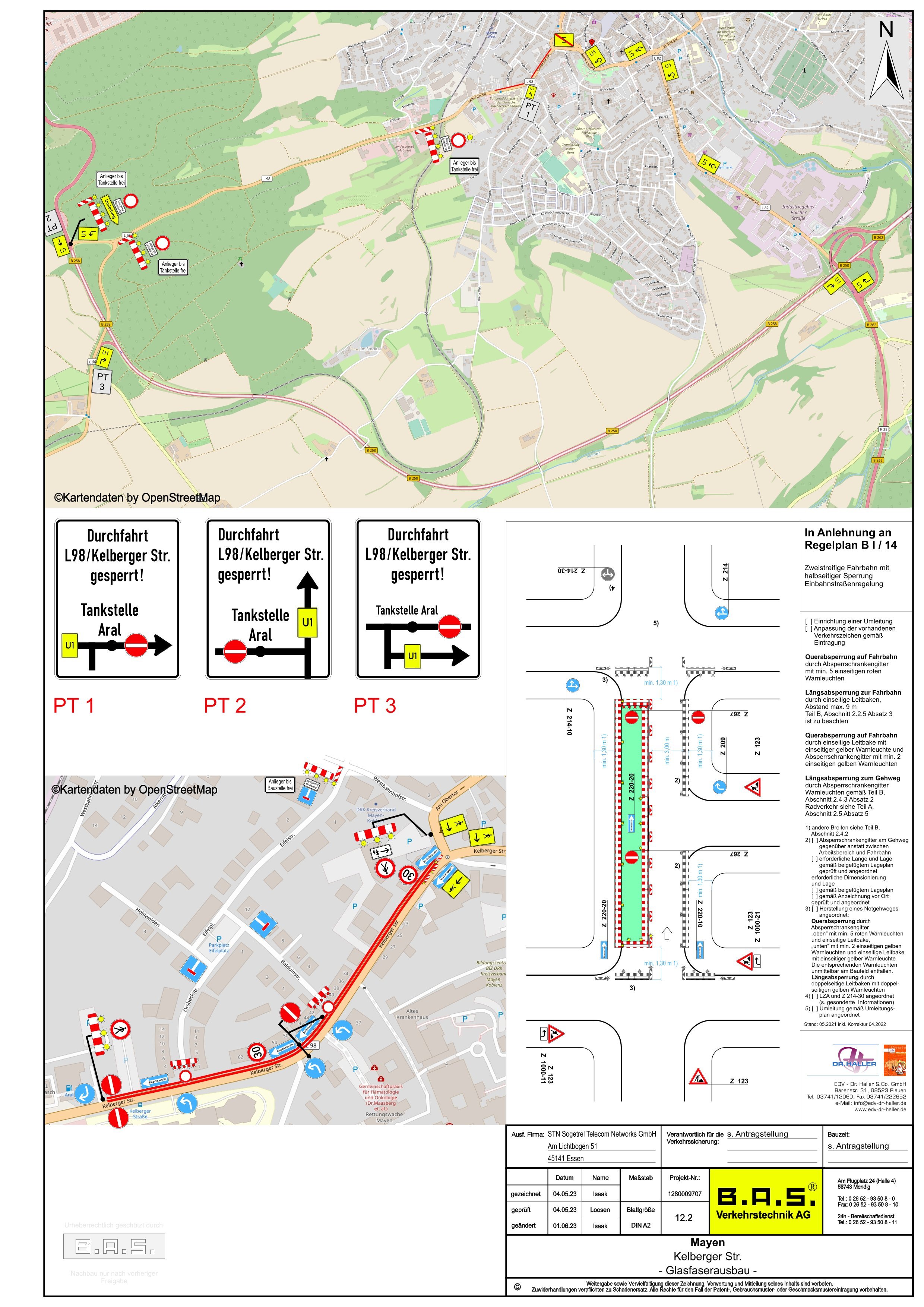 Lageplan zu den geänderten Verkehrsführungen