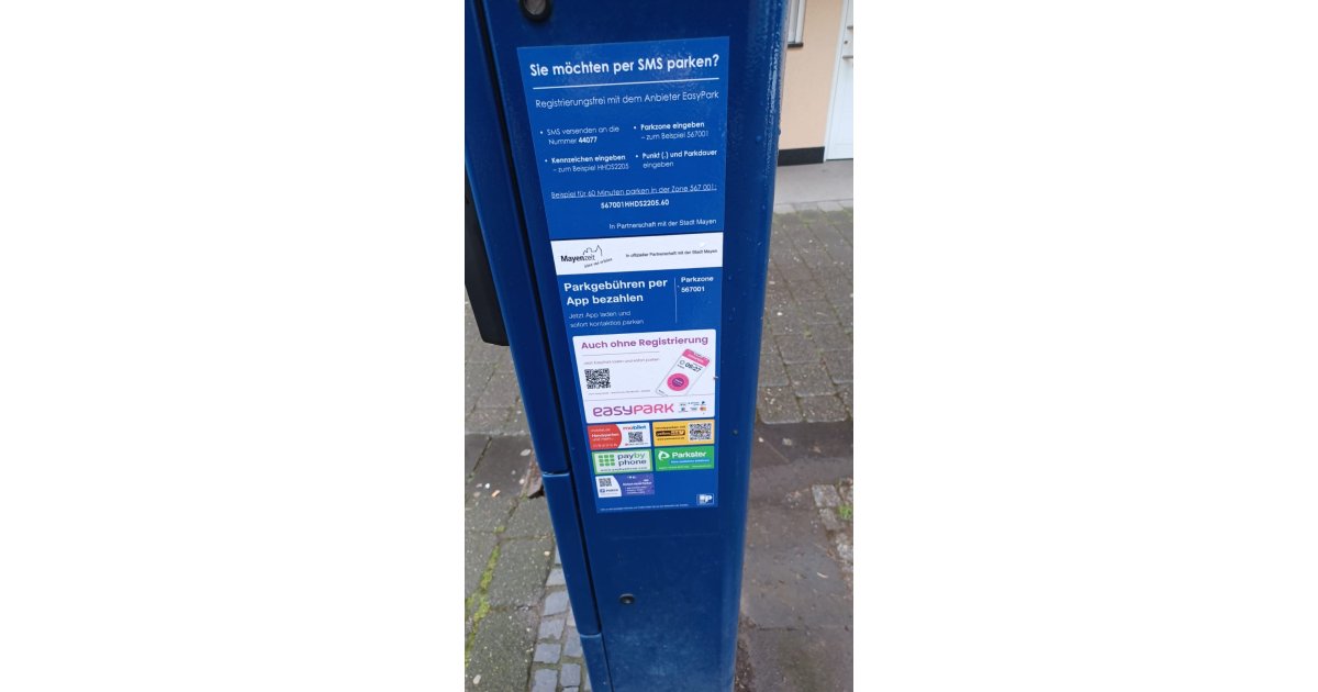 Parkgebühren in Mayen bargeldlos bezahlen | Stadtverwaltung Mayen