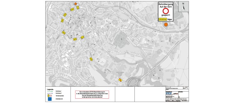 Umleitungsplan Bahnübergang „Auf der Eich“ Umleitungsplan Bahnübergang „Auf der Eich“