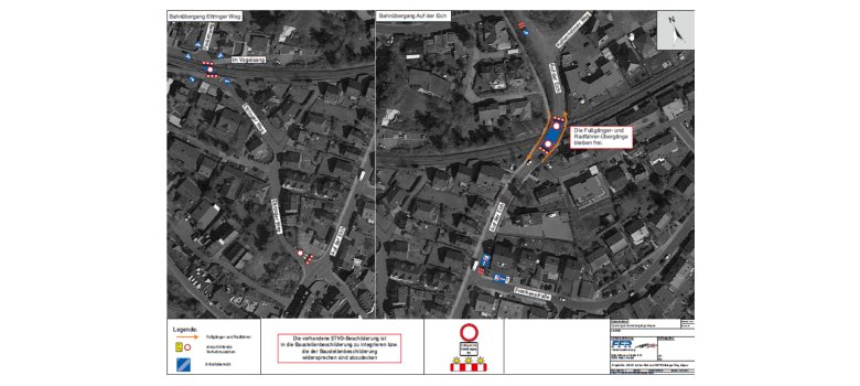 Lageplan Bahnübergang „Auf der Eich“